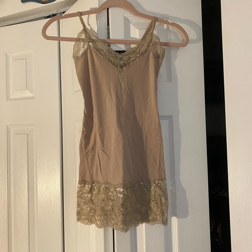 Wet Seal Beige Lace Trim Cami